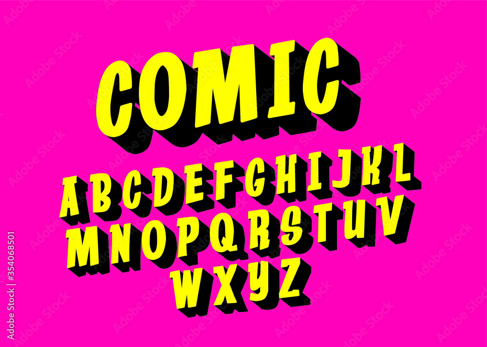 comic typography design vector