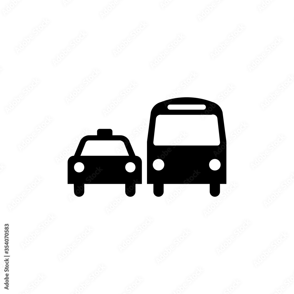 Symbol sign. Ground transportation pictogram, ground transportation sign