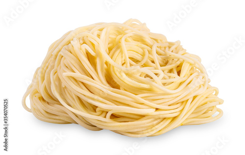 instant noodles isolated on white background. egg noodles isolated on white background. Chinese noodles isolated on white background with clipping path