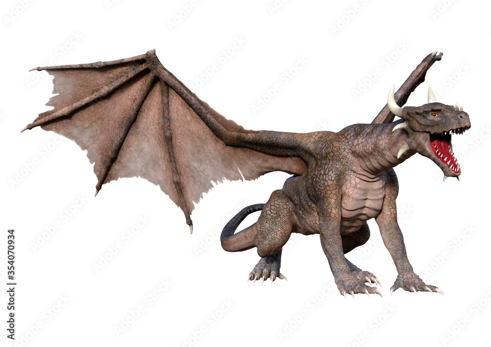 3D Rendering Fairy Tale Dragon on White 3D Rendering Fairy Tale Dragon on White