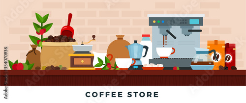 Coffee Shop counter vector flat isolated