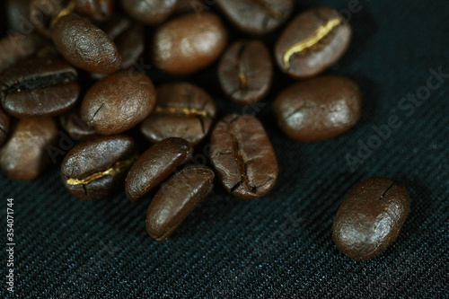 Coffee bean close up texture background