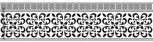 Saree border design concept of flowers and squares is in Seamless pattern