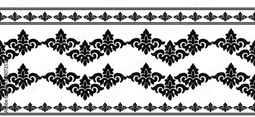 Saree border design concept of floral patterns isolated on White background - vector illustration art