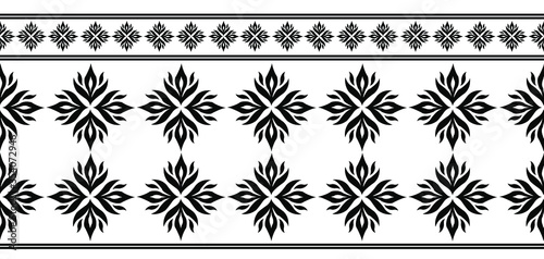 Saree border design concept of floral art isolated on white background is in Seamless pattern