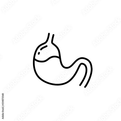 Stomach icon. Medical science, microbiology, virology study. Internal organs. Medical science, human body. Vector illustration with editable stroke.