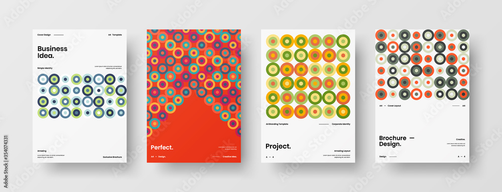 Company identity brochure template collection. Business presentation vector A4 vertical orientation front page mock up set. Corporate report cover abstract geometric illustration design layout bundle. Company identity brochure template collection. Business presentation vector A4 vertical orientation front page mock up set. Corporate report cover abstract geometric illustration design layout bundle.