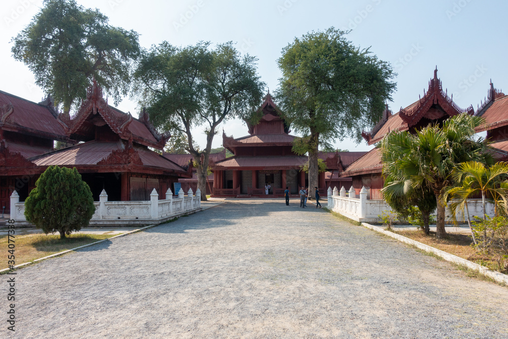 Royal palace in Mandalay, Myanmar