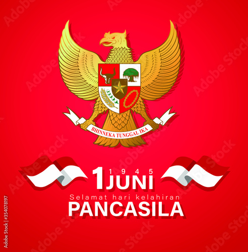 the day of birth of pancasila, peringatan  hari kelahiran pancasila 01 juni 1945  photo