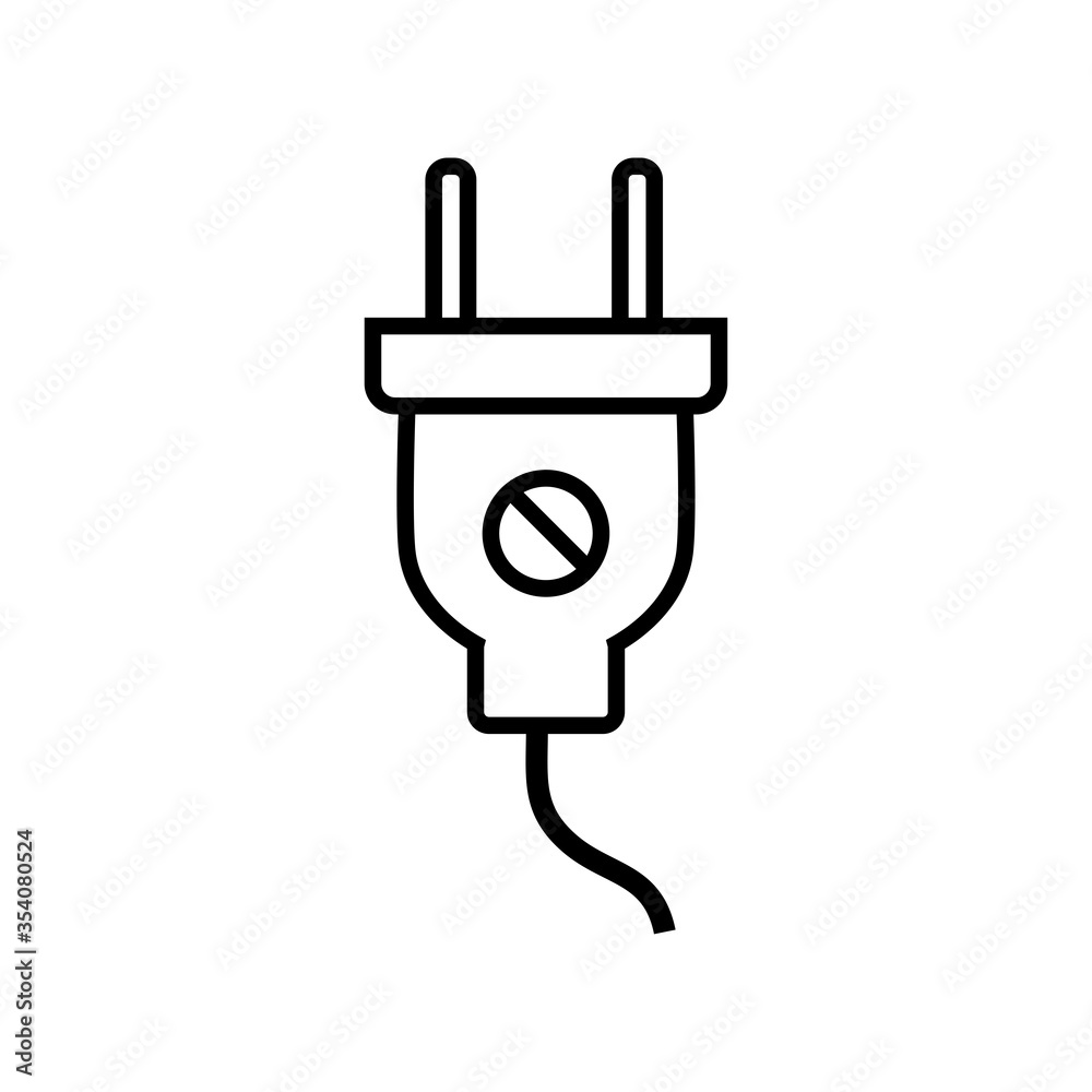 Electric plug line icon vector Electric plug line icon vector