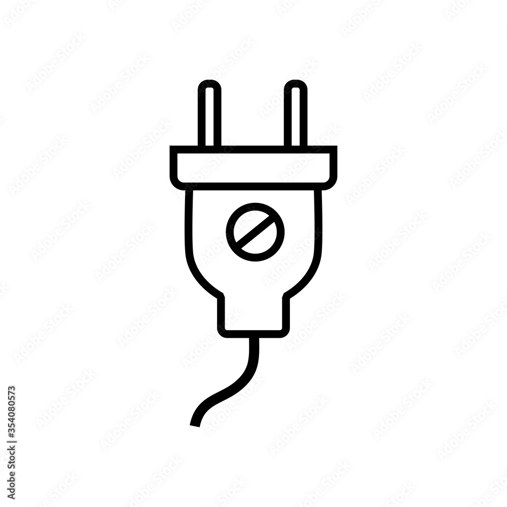 Electric plug line icon vector Electric plug line icon vector