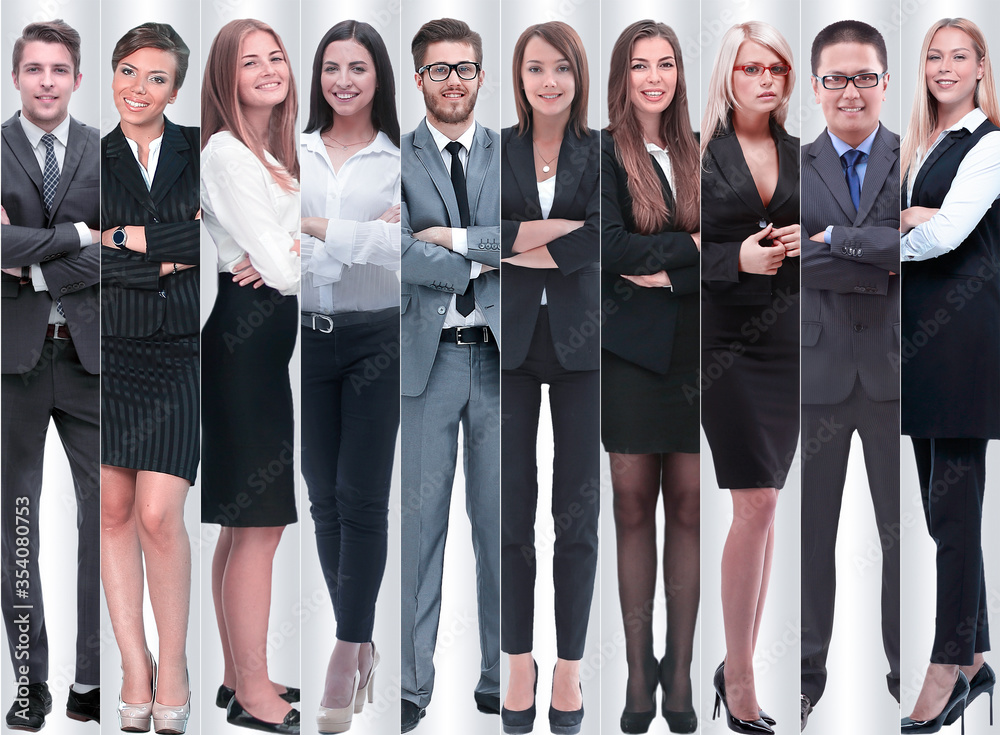 Obraz premium in full growth. modern successful business people.