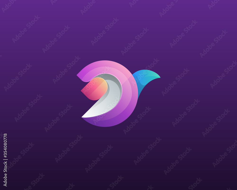 Colorful bird logo.