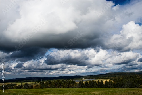 storm clouds over the fields