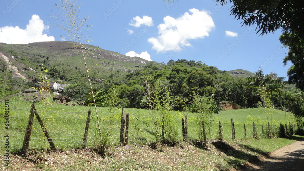 Fototapeta premium mountain landscape with trees and clouds petropolis rio de janeiro rj brasil brazil