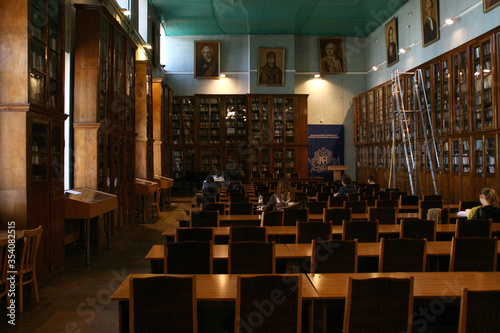 spacious library room without visitors
