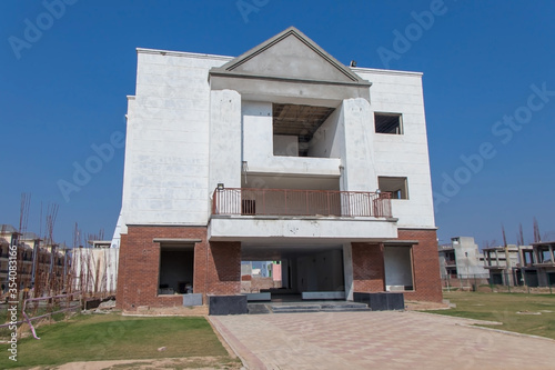 New construction of big building, sonipat, haryana, july 2019 photo