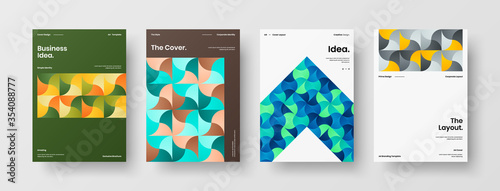 Wallpaper Mural Company identity brochure template collection. Business presentation vector A4 vertical orientation front page mock up set. Corporate report cover abstract geometric illustration design layout bundle. Torontodigital.ca