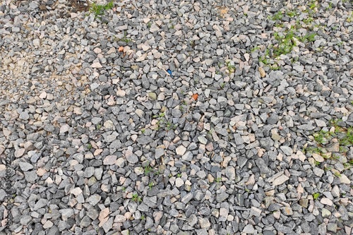 Background texture of rubble stones rubble grey brown