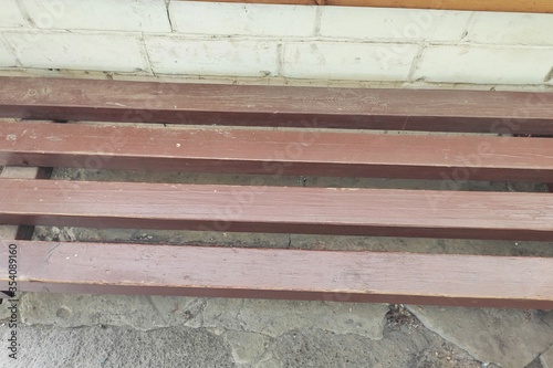 Dirty cutting bench overcast day bench seat