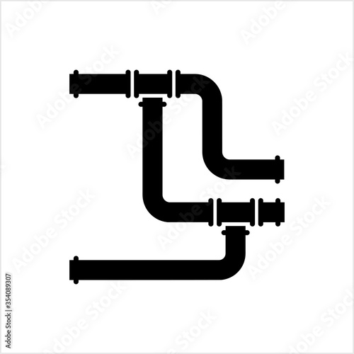 Pipe Icon, Pipe Fitting Icon, Water, Gas, Oil Pipeline, Plumbing Work