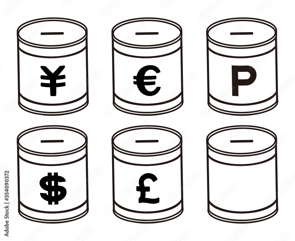 Currency symbols and piggy banks Currency symbols and piggy banks