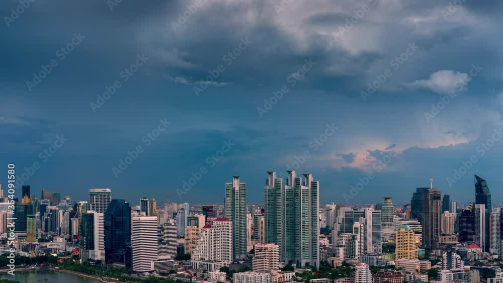 4K Time lapse of cloudy storm over the city Bangkok Thailand 4K Time lapse of cloudy storm over the city Bangkok Thailand