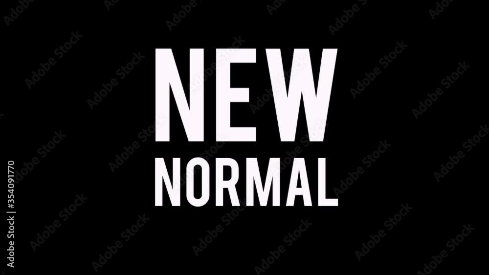 Glitched new normal text design motion graphic. Distorted glitch style modern background. Available in 4K FullHD video render footage