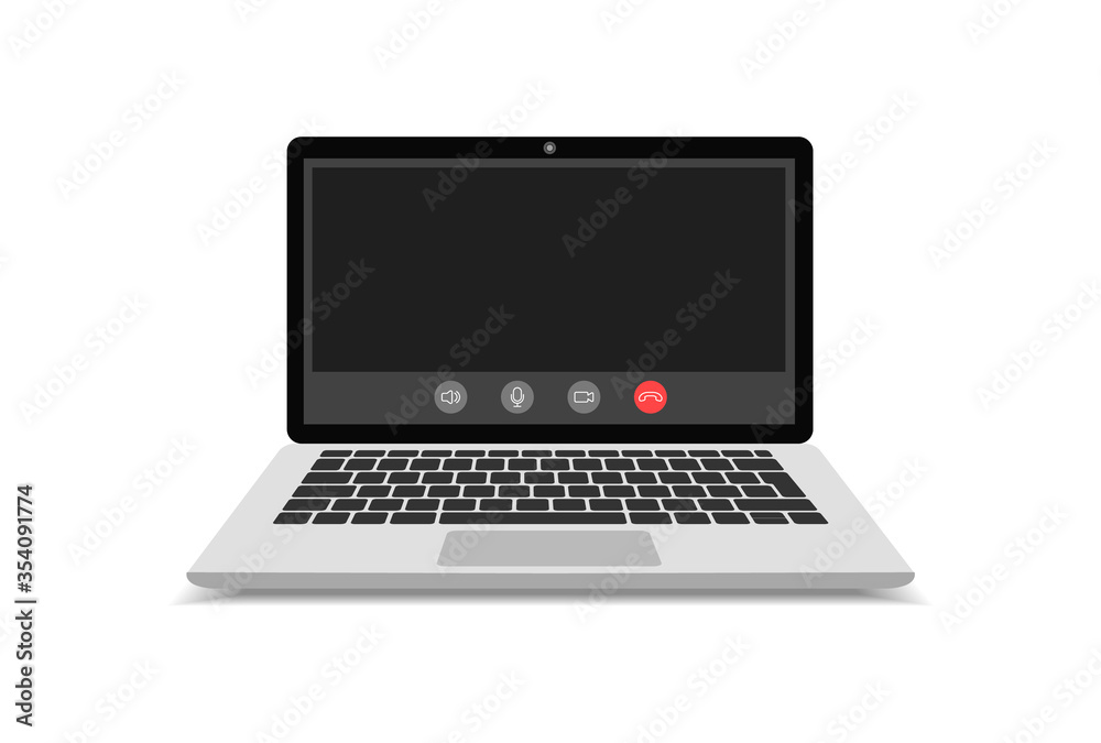 Mockup video calls on laptop. Screen with video call. Video conference. Online meeting. Quarantine. Mockup video calls on laptop. Screen with video call. Video conference. Online meeting. Quarantine.
