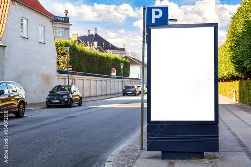 Принти на полотні Modern empty blank advertising billboard banner in a city outdoors at a bus station