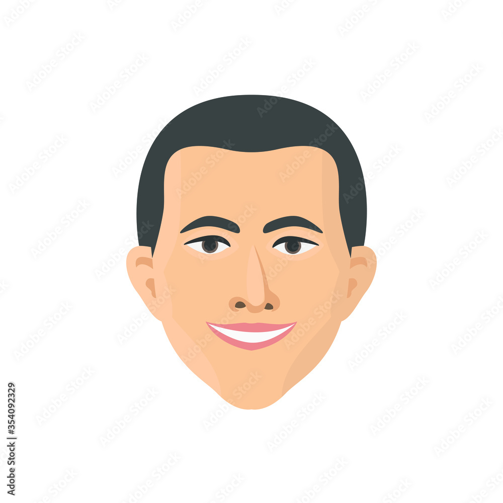 Asian face in modern flat style vector, simple people concept on white background for your design work, presentation, website or others. Asian face in modern flat style vector, simple people concept on white background for your design work, presentation, website or others.