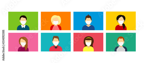 Masked people. Mask mode. Quarantine. Coronavirus.