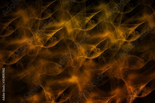 Abstract smoke of yellow and gold color.