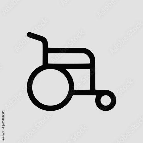 Vector Illustration of A wheelchair Icon | Vector Line Icon | Accessibility Vector Icon | Single Vector Icon