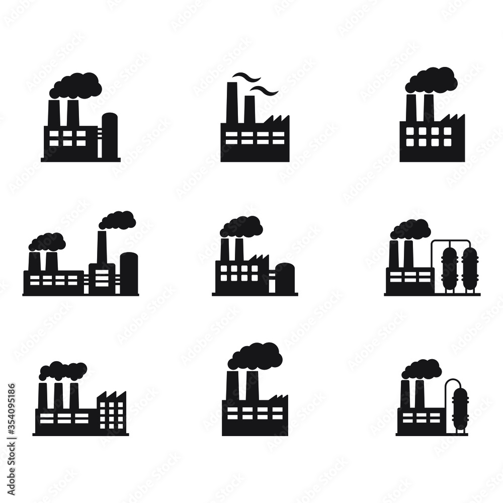 Factory icon. Vector illustration of industry icon.