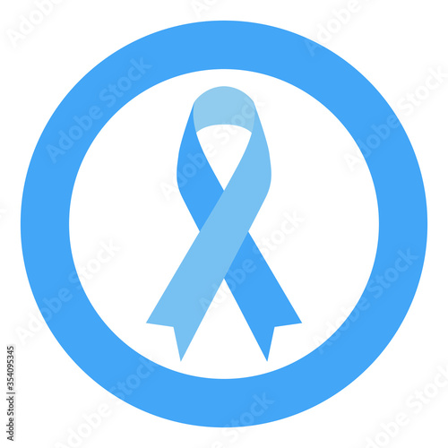 diabetes prevention logo blue ribbon in a circle on a white background