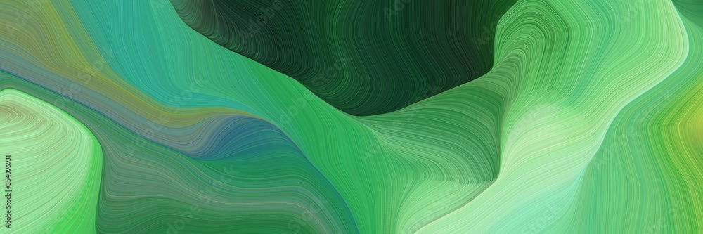 beautiful and smooth elegant graphic with waves. modern waves background illustration with medium sea green, very dark blue and pale green color