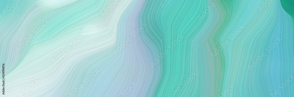 beautiful and smooth elegant graphic with waves. modern curvy waves background illustration with medium aqua marine, lavender and powder blue color