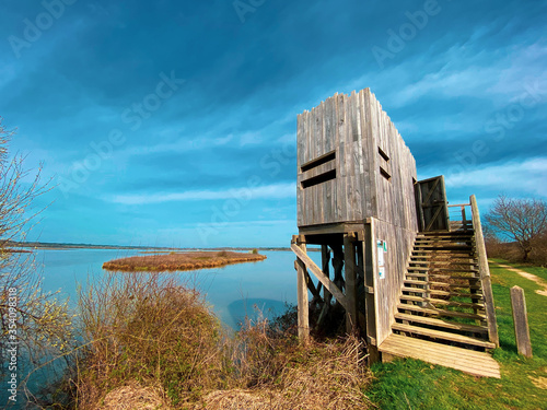 Observatoire dans le Marais d'Orx photo