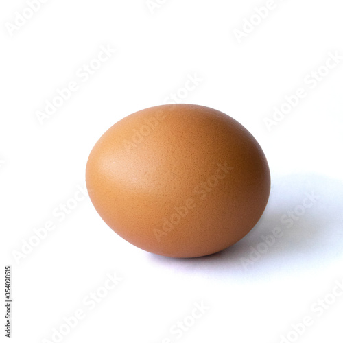egg on a white background Boiled or fresh chicken egg on a white background close-up