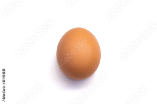 egg on a white background Boiled or fresh chicken egg on a white background close-up