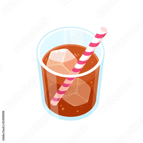 Cartoon soda drink glass
