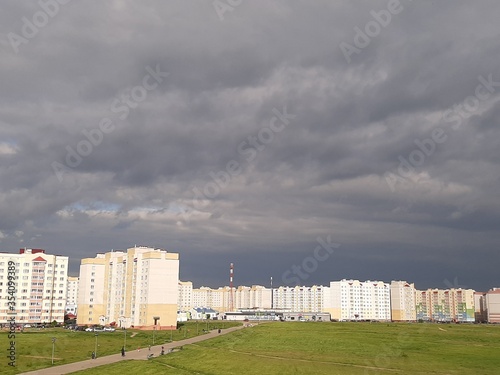 storm clouds over the city