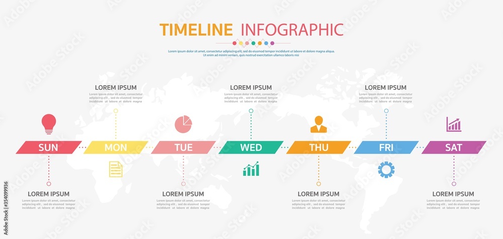 Timeline for 12 months or 1 year, Infographic square template for business.