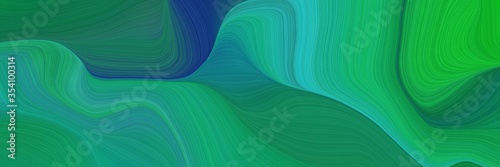 beautiful and smooth background elegant graphic with sea green, light sea green and midnight blue color. modern soft swirl waves background design © Eigens