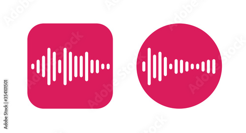 Two Icons Design with Waves of the equalizer. EQ Vector Illustration. Voice Memo Recorder Icon.