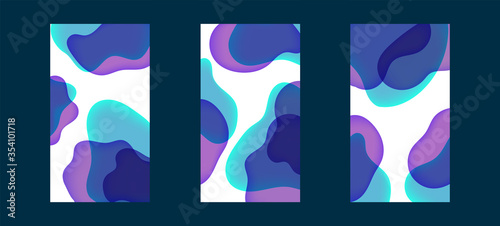 Set of Jelly Fluid Lava Lamp Dynamic Wallpaper for Devices. Trendy Design Graphics Used for Background Screen.