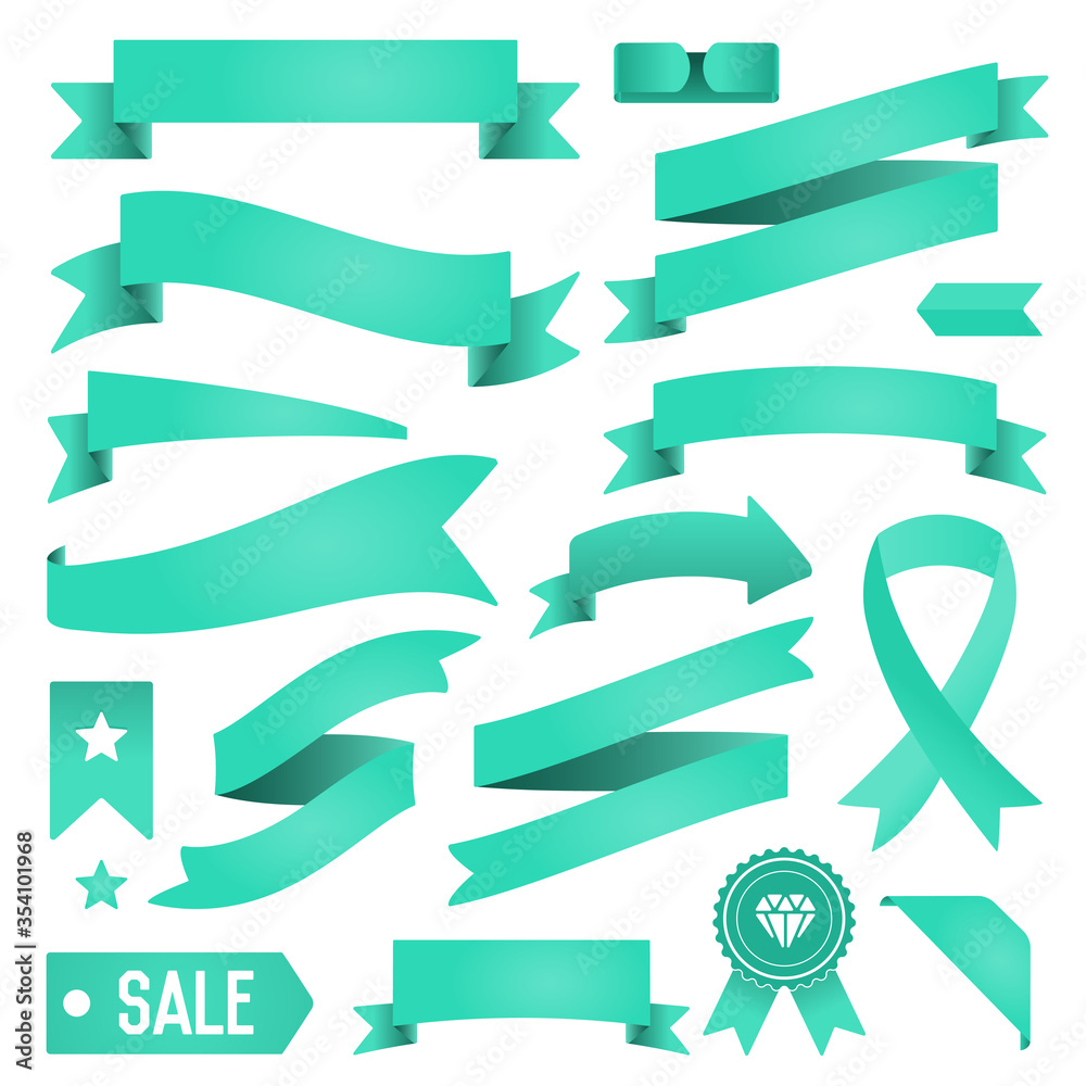 Set of Ribbons and Labels. Vector. Retro and Vintage.