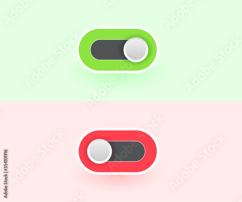 Tela On and Off Toggle Switch Buttons Modern Devices User Interface Vector  Graphic D