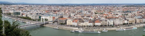 Panoramic aerial view of the city of Budapest, Hungary